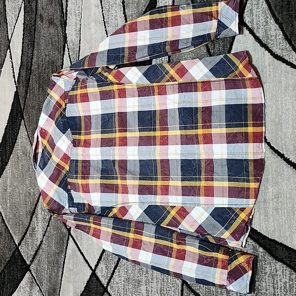 BKE ATHLETIC FIT PLAID ACID-WASH PEARL SNAP-BUTTON LONG-SLEEVED SHIRT L - Picture 11 of 14